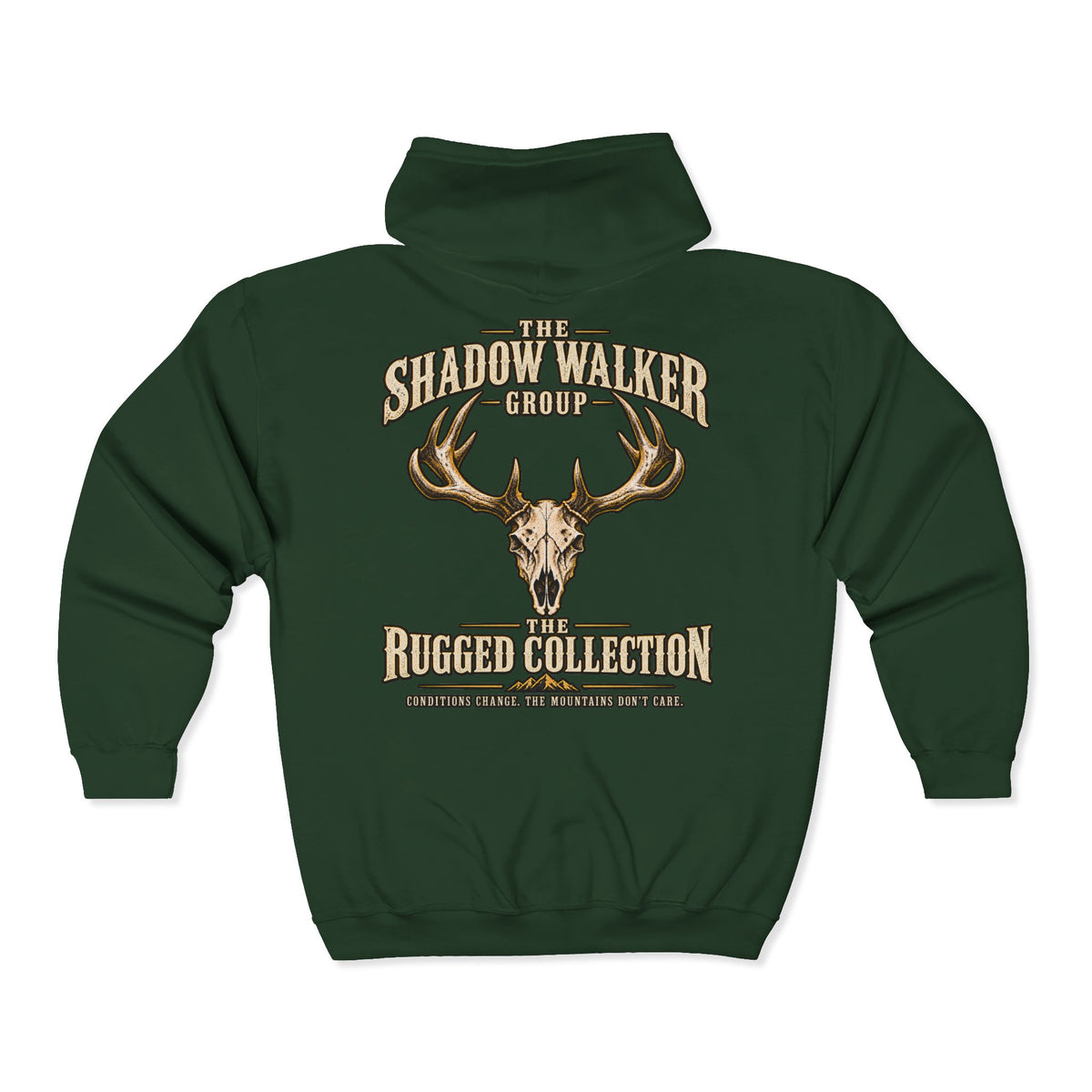 Shadow Walker Rugged Collection | Deer Skull Heavy Blend™ Full Zip Hooded Sweatshirt