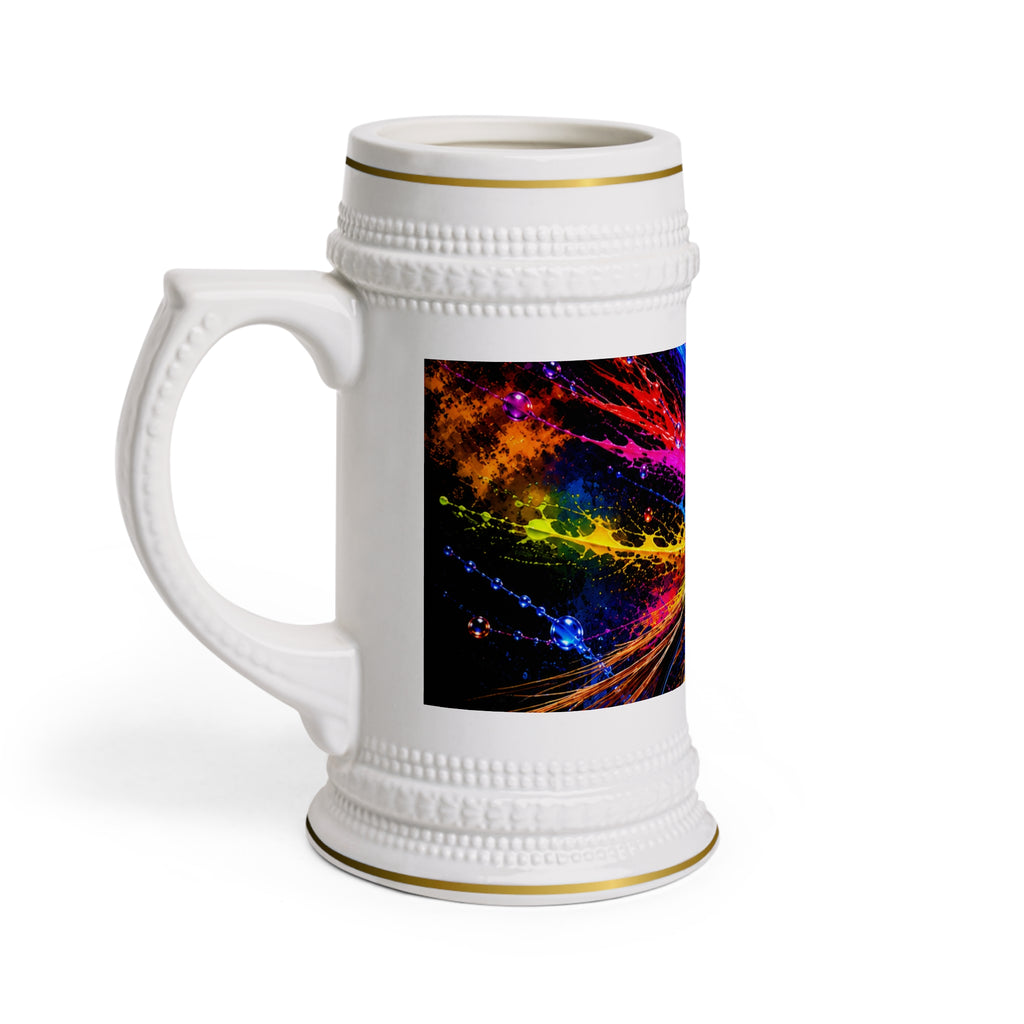 Gold Ribbed Hare's Ear Beer Stein Mug | | Ninfa | Pescador
