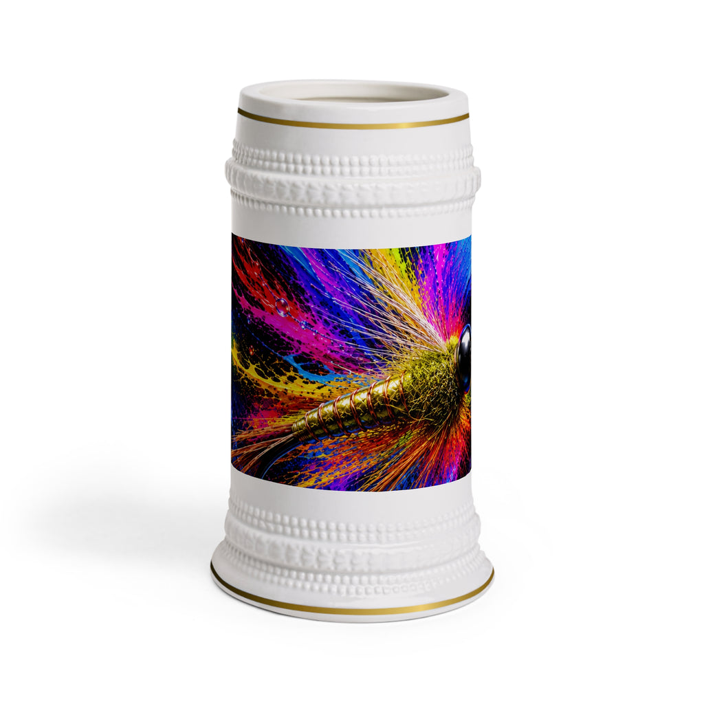 Gold Ribbed Hare's Ear Beer Stein Mug | | Ninfa | Pescador