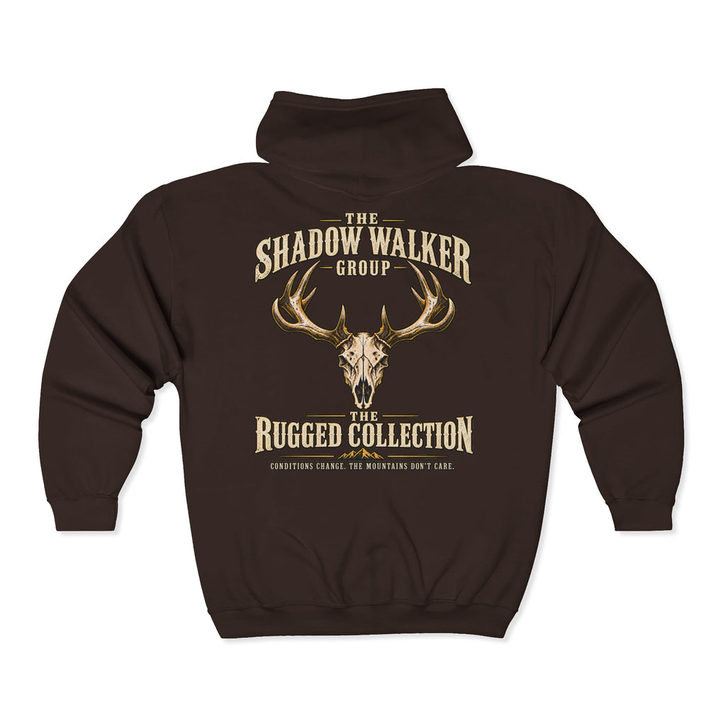 Shadow Walker Rugged Collection | Deer Skull Heavy Blend™ Full Zip Hooded Sweatshirt