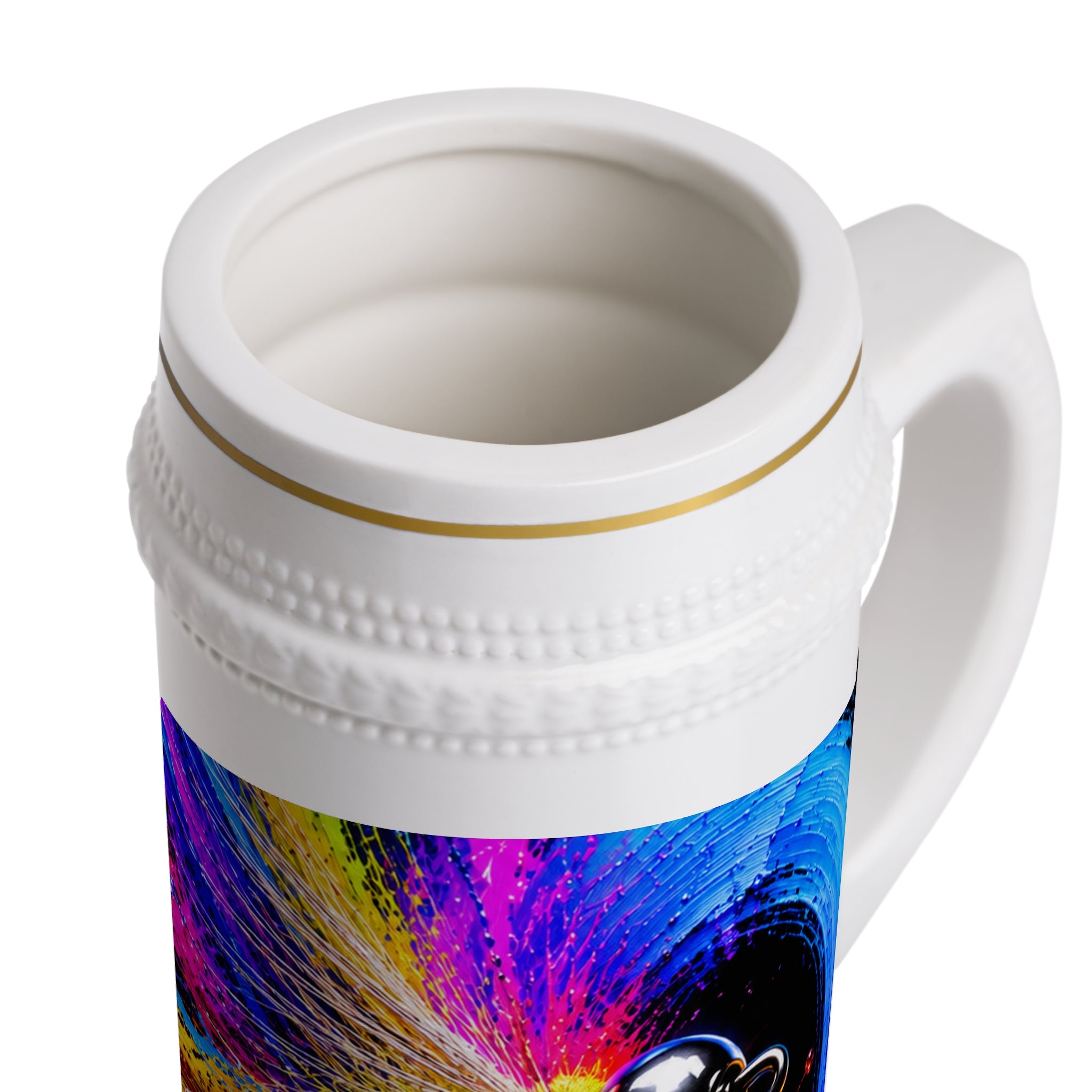 Gold Ribbed Hare's Ear Beer Stein Mug | | Ninfa | Pescador