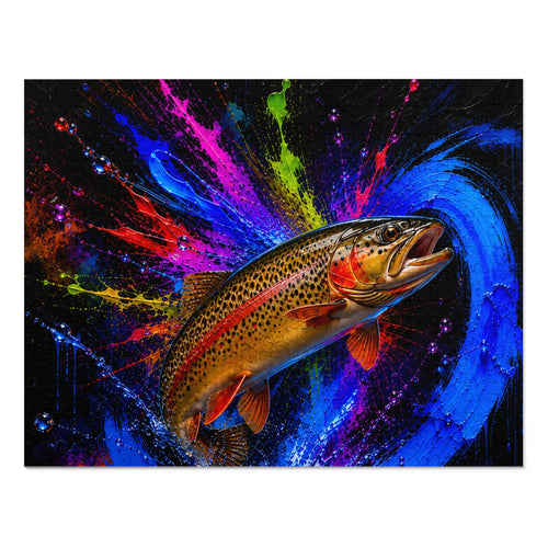 Full Coastal Cutthroat Trout puzzle artwork with fish and vivid paint