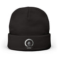 Black Pescador beanie with embroidered open Ensō fly mark