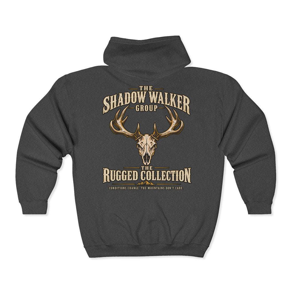 Shadow Walker Rugged Collection | Deer Skull Heavy Blend™ Full Zip Hooded Sweatshirt