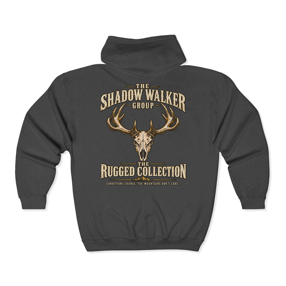 Shadow Walker Rugged Collection | Deer Skull Heavy Blend™ Full Zip Hooded Sweatshirt