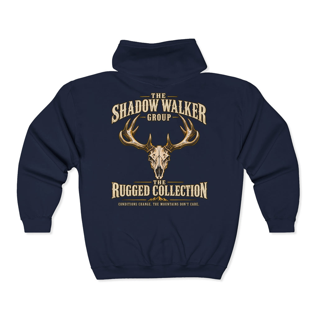 Shadow Walker Rugged Collection | Deer Skull Heavy Blend™ Full Zip Hooded Sweatshirt