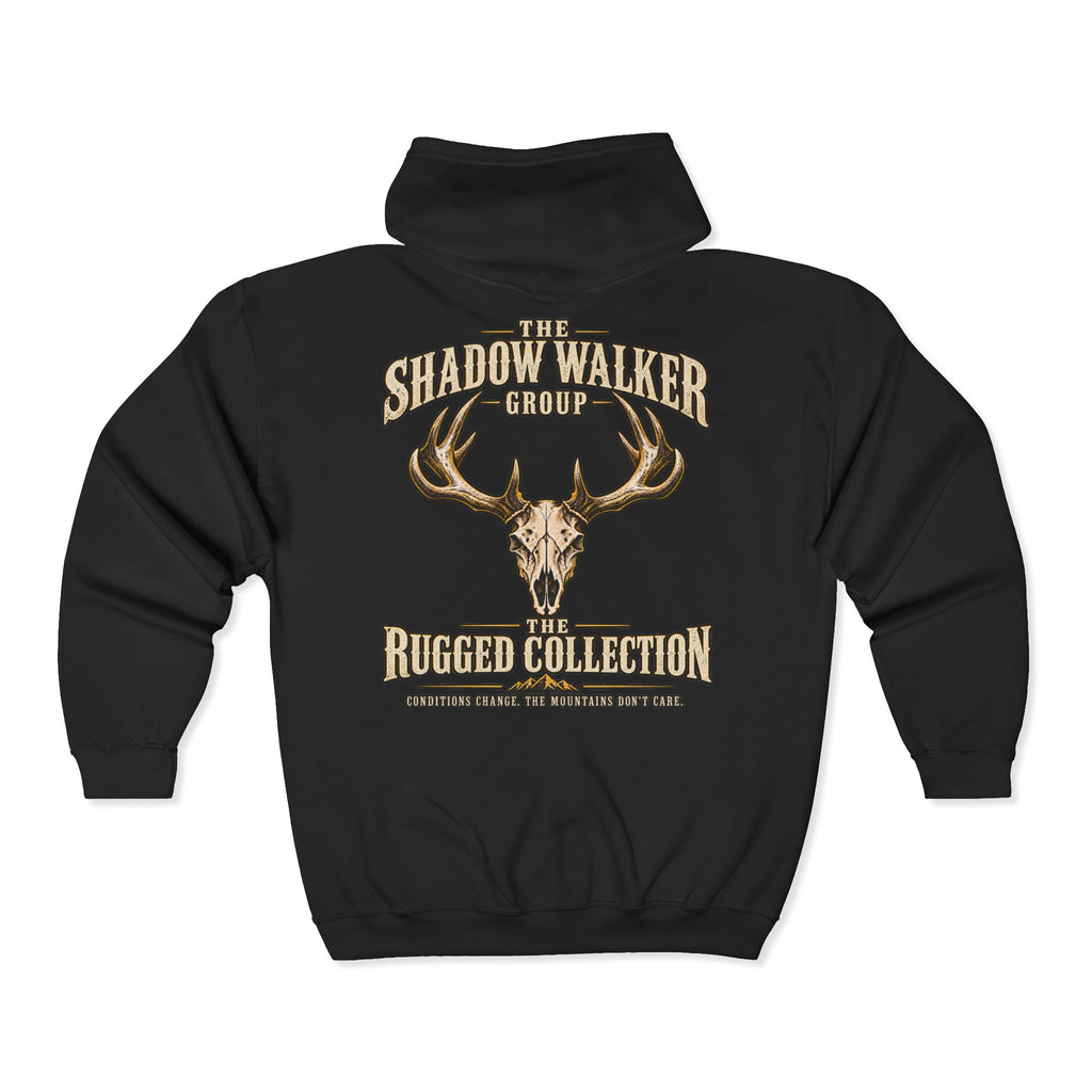 Shadow Walker Rugged Collection | Deer Skull Heavy Blend™ Full Zip Hooded Sweatshirt
